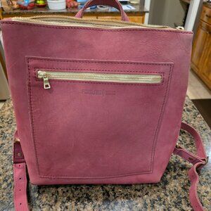 Portland Leather Tote Backpack in Foxglvoe